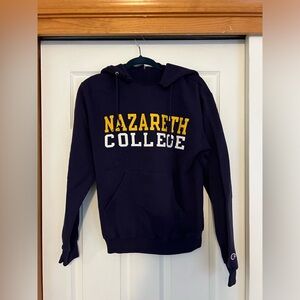 Vintage Nazareth College Hoodie Purple Champion